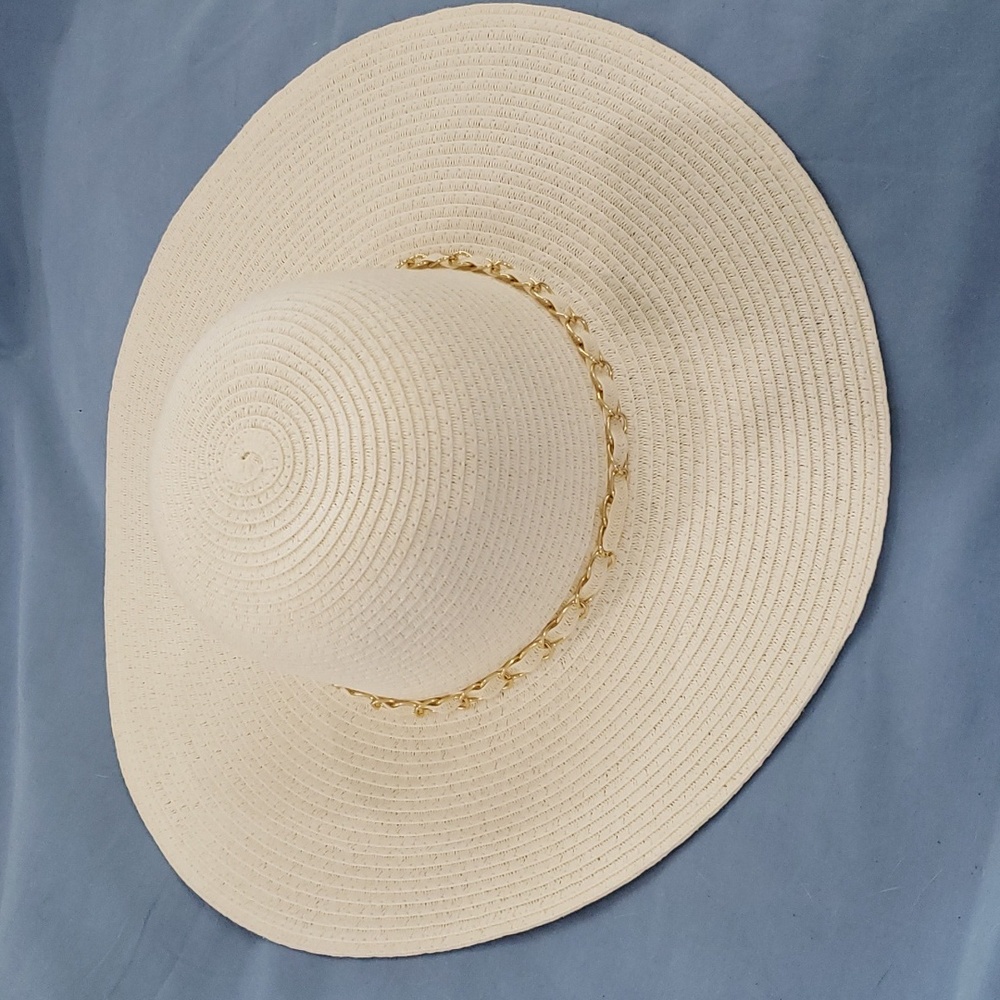 NWOT Beige Wide Brim Sun Hat - Picture 2 of 5